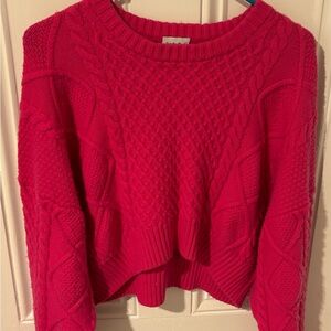 Aritzia-Sunday Best Vibrant Red Cable Knit Sweater